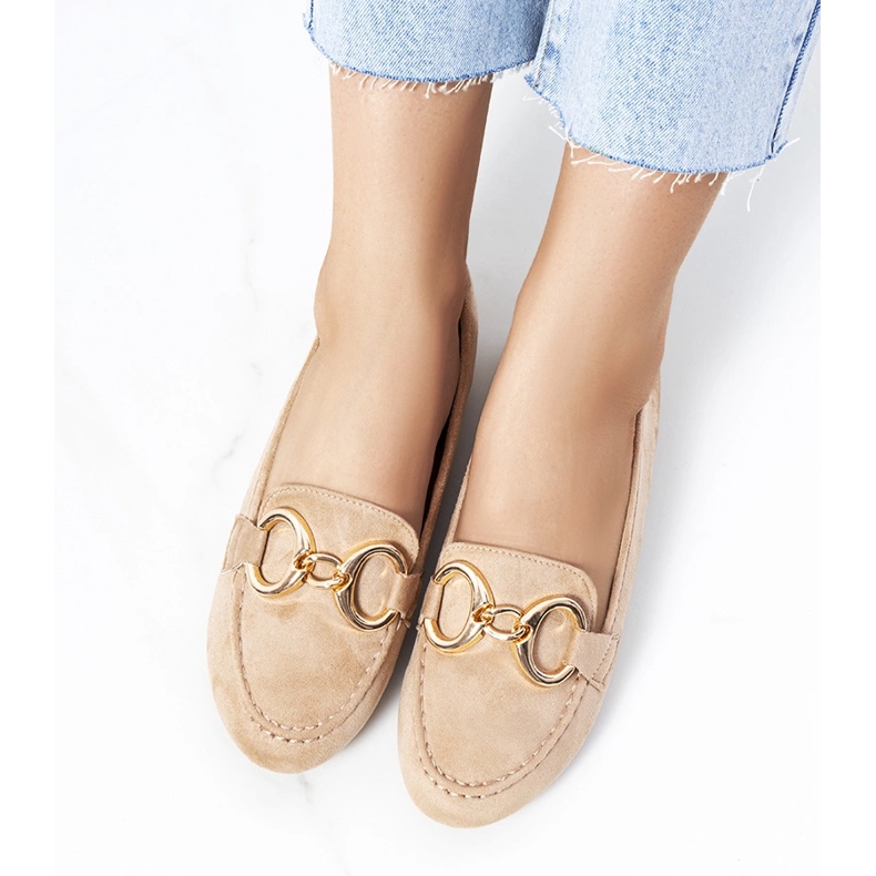Mocasín beige con hebilla Castor 1 Mocasín beige con hebilla Castor 1