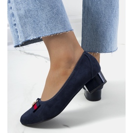 Zapatos de salón azul marino con pajarita de Vijver 1