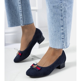 Zapatos de salón azul marino con pajarita de Vijver 2