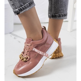 Zapatillas rosa con cadena de Samina rosado 2