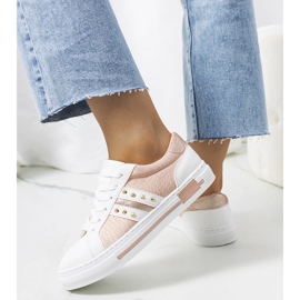 Deportivas rosas con tachuelas Luus blanco 2