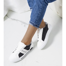 Deportivas negras con tachuelas Luus blanco negro plata 1