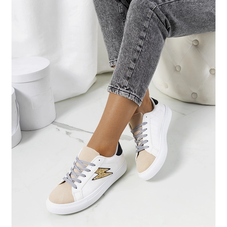 Zapatillas Dings blancas y beige 1