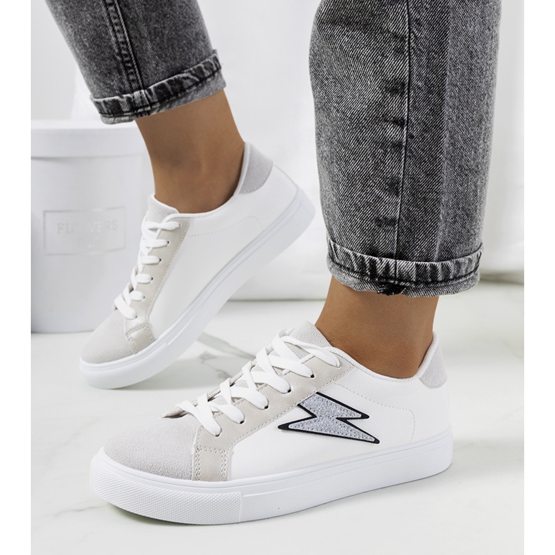 Zapatillas Dings blancas y grises blanco plata 1