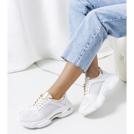 Deportivas Eloise de piel blanca y dorada blanco dorado 1