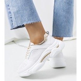 Deportivas Eloise de piel blanca y dorada blanco dorado 2