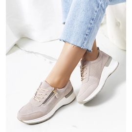 Deportivas Zakiya de piel beige 2