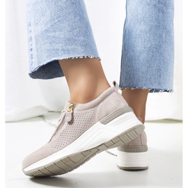 Deportivas Zakiya de piel beige 3