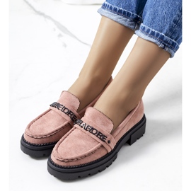 Mocasines rosas con suela de tractor de Gosens rosado 1