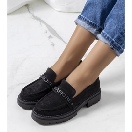 Mocasines negros con suela de tractor de Gosens 1