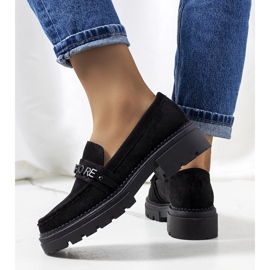 Mocasines negros con suela de tractor de Gosens 2
