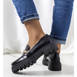 Mocasines negros con suela Louelle alta 2