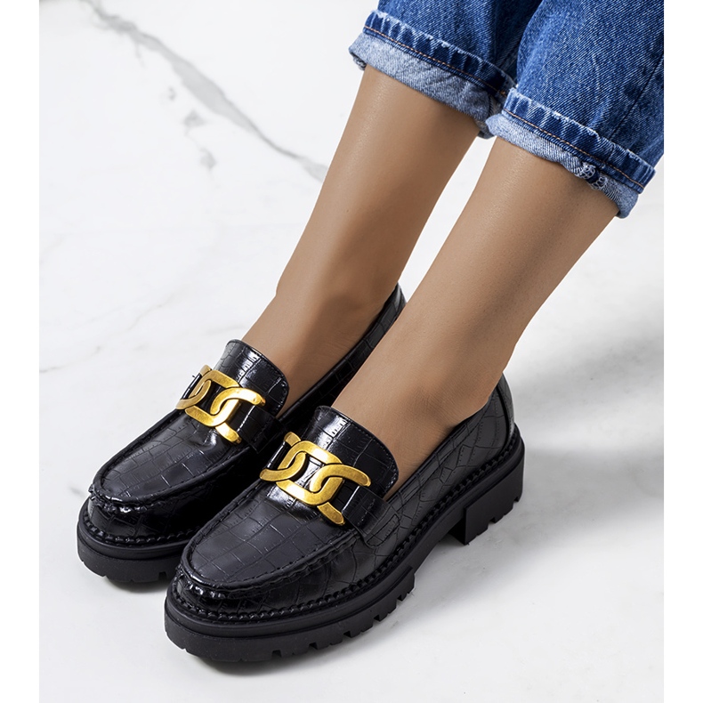 Mocasines negros con suela Zanen alta 1