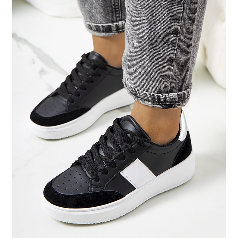 Deportivas de mujer Ontario negras negro plata 1