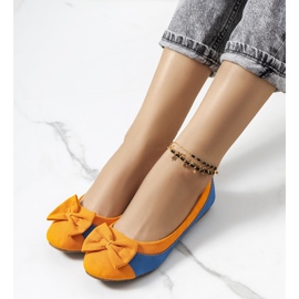 Bailarinas azules con lazo Eske naranja 1