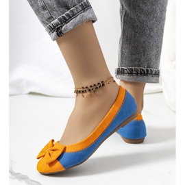 Bailarinas azules con lazo Eske naranja 2