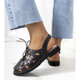 Sandalias negras Vlis atadas negro 2