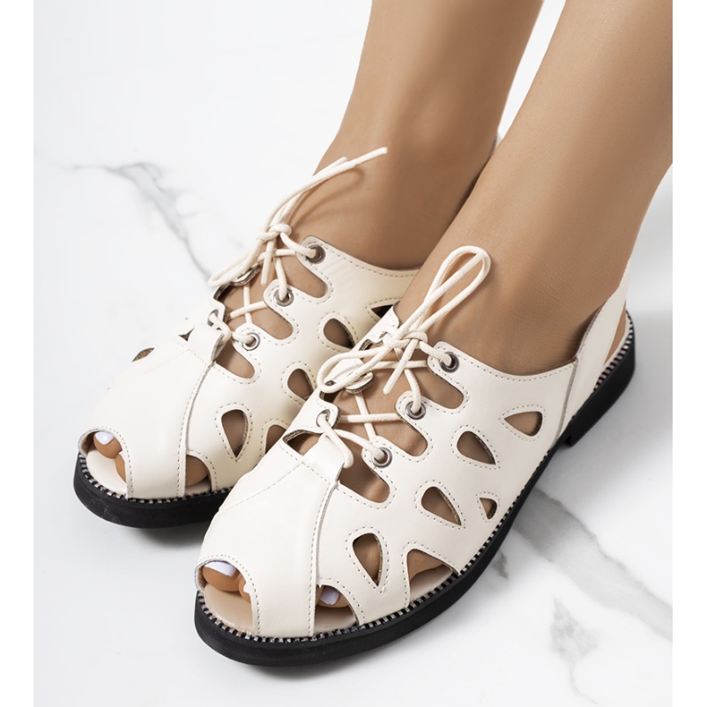 Sandalias atadas Vlis beige 1
