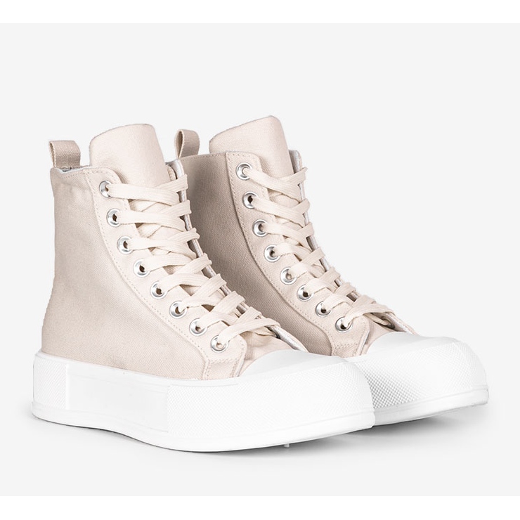 Zapatillas beige con suela alta Natasha 1