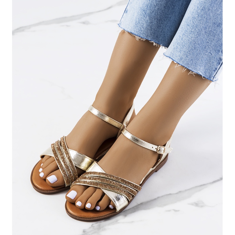 Sandalias doradas con circonita Parade dorado 1 Sandalias doradas con circonita Parade dorado 1