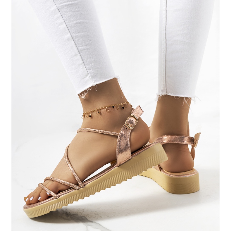 Sandalias rosa mujer Kul. dorado 1