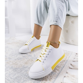Deportivas de mujer Lintula blancas blanco amarillo 2 Deportivas de mujer Lintula blancas blanco amarillo 2