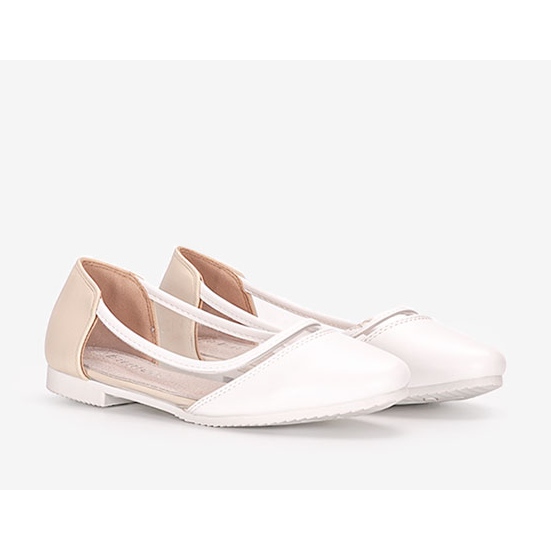 Bailarinas infantiles Juva blancas semitransparentes beige 1