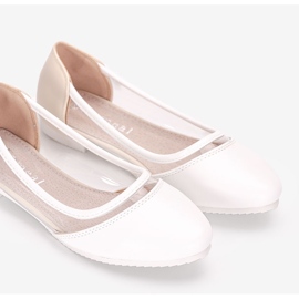 Bailarinas infantiles Juva blancas semitransparentes beige 2