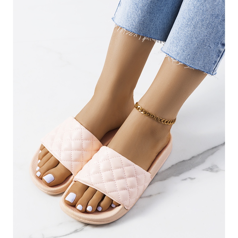 Pantuflas acolchadas rosa de Kate rosado 1