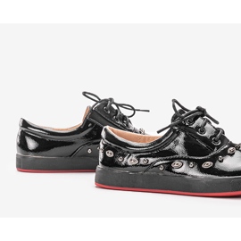 Deportivas Fatna lacadas en negro para niños 1