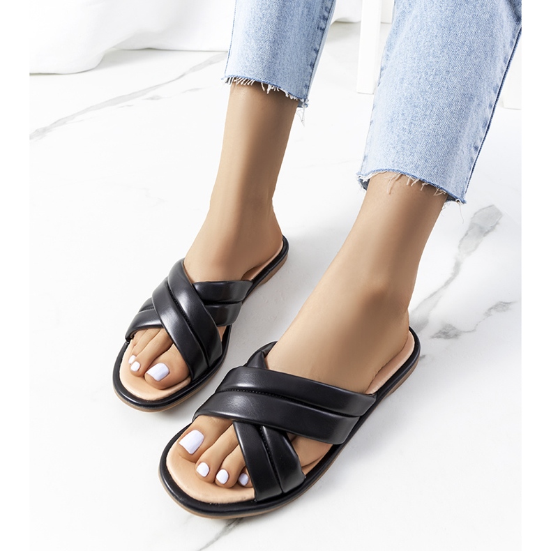 Pantuflas Thines de mujer negras negro 1