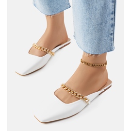 Babuchas elegantes blancas de Baras blanco 3