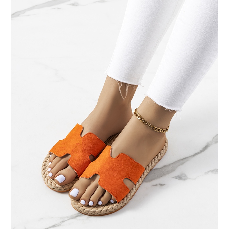 Pantuflas Nadja naranja para mujer 1