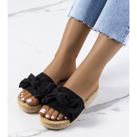 Pantuflas negras con lazo de Madelen negro 2