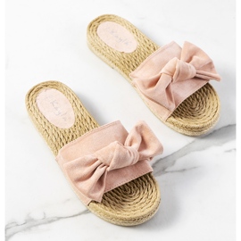 Pantuflas rosas con lazo de Madelen rosado 2