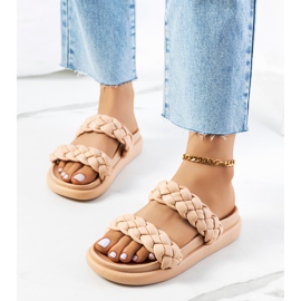 Chanclas de mujer beige 2