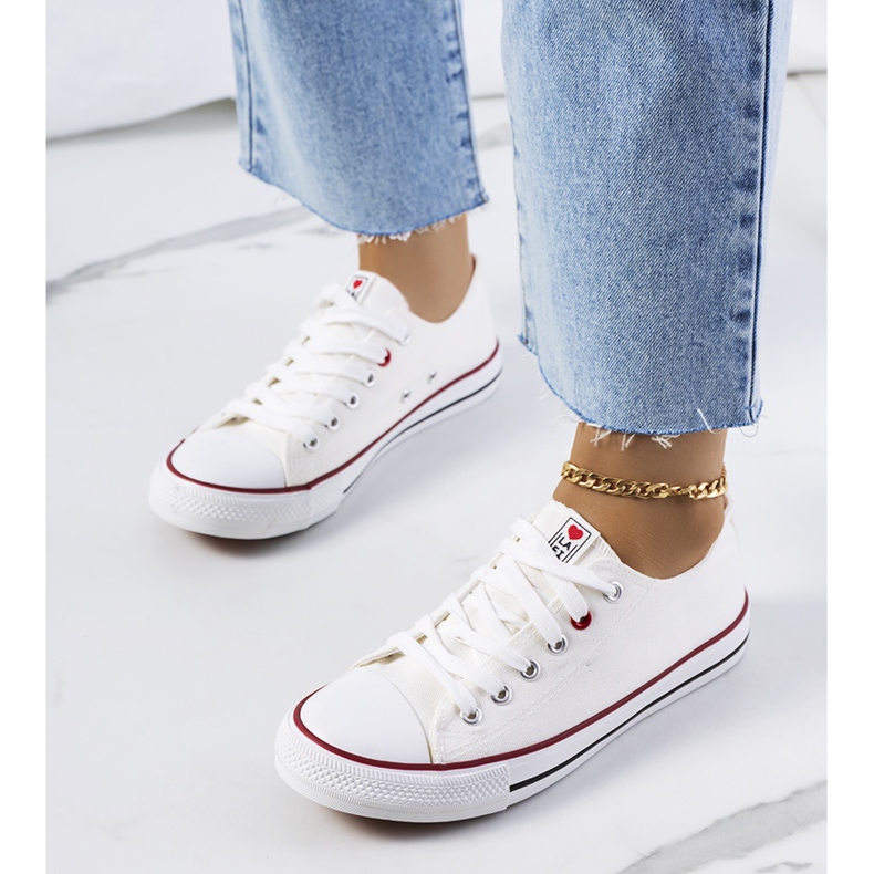 Zapatillas de deporte de mujer blanca clásica blanco 1