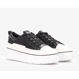 Zapatillas negras en la plataforma Anastaz blanco negro 1