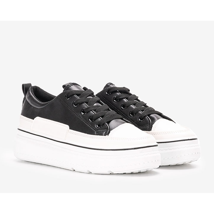 Zapatillas negras en la plataforma Anastaz blanco negro 1