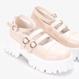 Zapatos beige con suela de tractor de Jonell 1 Zapatos beige con suela de tractor de Jonell 1