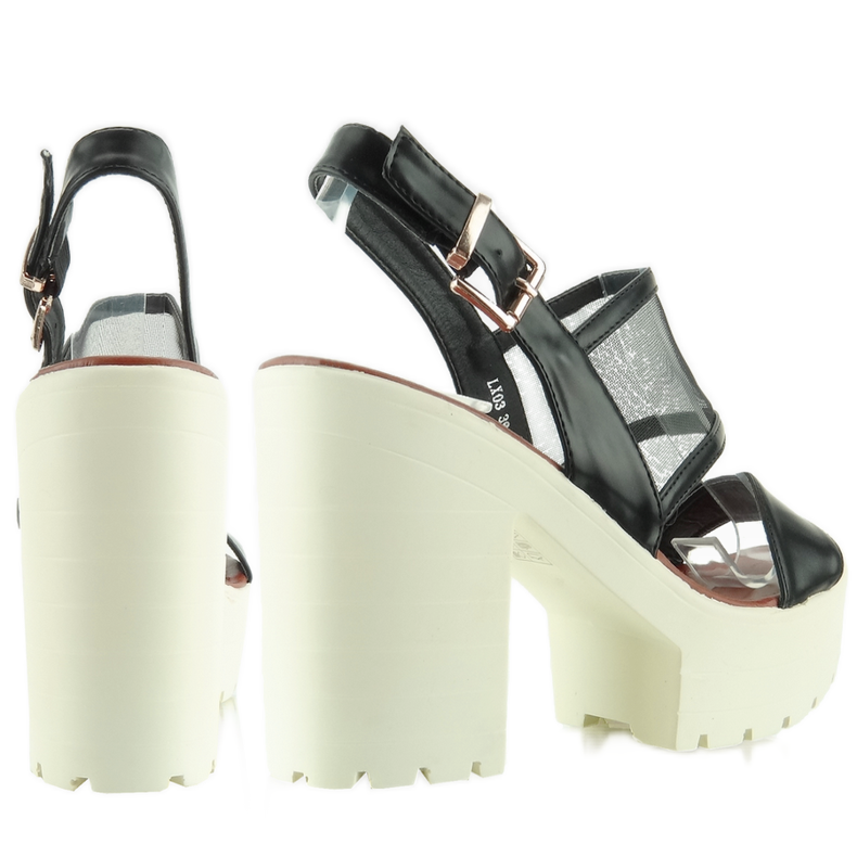 Sandalias suela alta LX03 Negro 2
