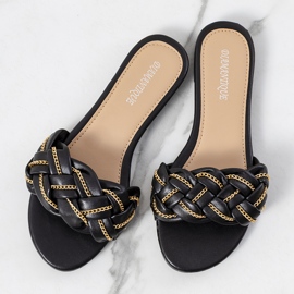 BM Babuchas Correa elegantes negras negro 1