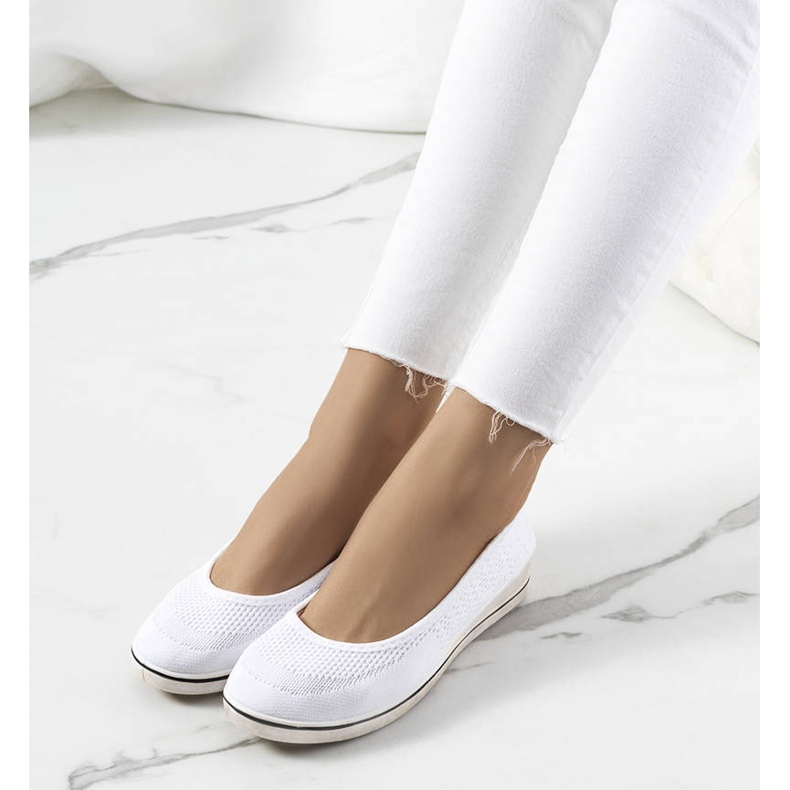 Loane zapatillas cuña blancas blanco 2