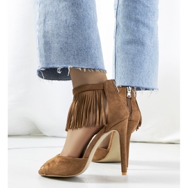 Sandalias marrones con tacón Molines beige 2
