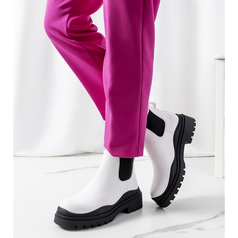 Botas blancas con suela Wekey alta blanco 1