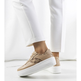 Deportivas de mujer Luzia beige marrón 2