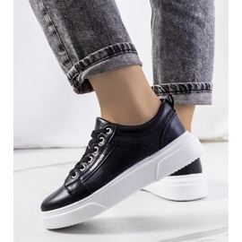 Zapatillas negras sobre una gruesa suela de Luisiana negro 1