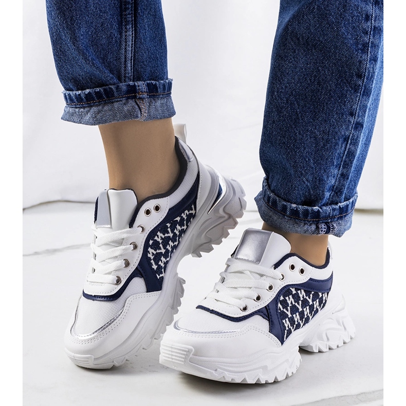 Deportivas mujer blancas y azul marino Florival blanco 1