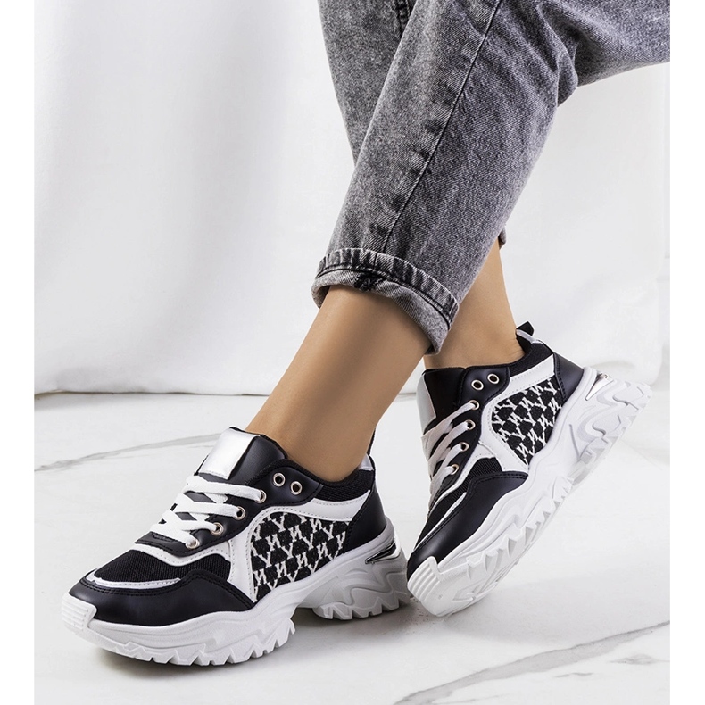 Deportivas mujer Florival blanco y negro 1