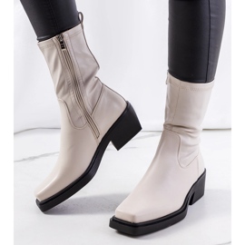 Botines marisa beige tacón 1